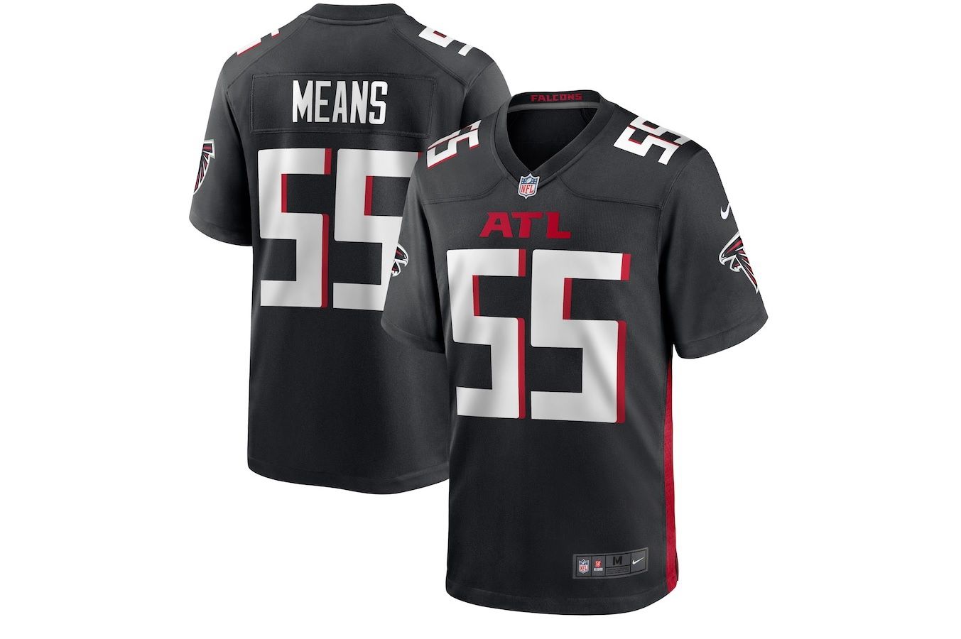 Men Atlanta Falcons #55 Steven Means Nike Black Game NFL Jersey